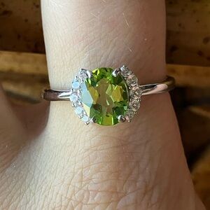 Manchurian Peridot Sterling Silver Ring Size 10